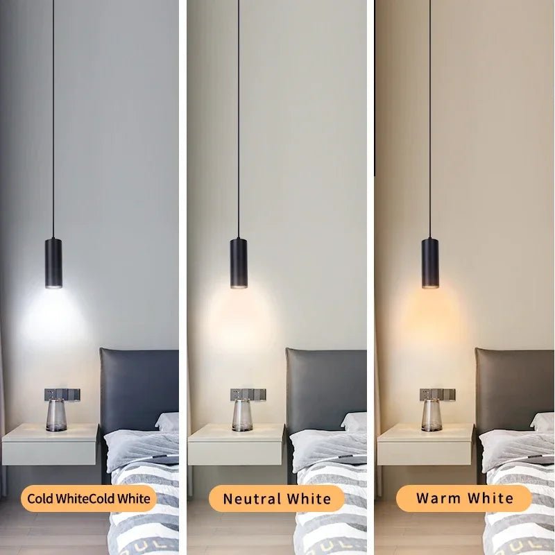 Modern Black Aluminum Cylindrical Pendant Light - Decorbites