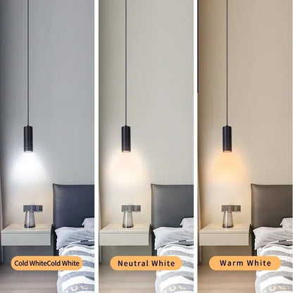 Modern Black Aluminum Cylindrical Pendant Light - Decorbites