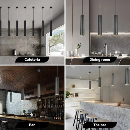 Modern Black Aluminum Cylindrical Pendant Light - Decorbites