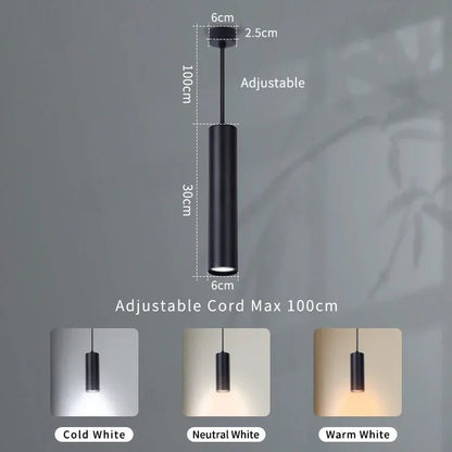 Modern Black Aluminum Cylindrical Pendant Light - Decorbites