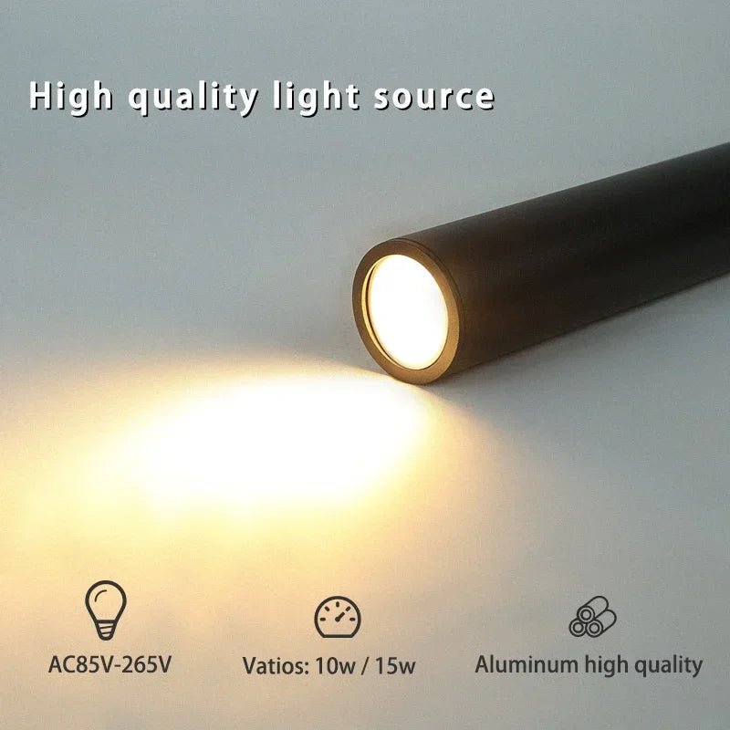 Modern Black Aluminum Cylindrical Pendant Light - Decorbites