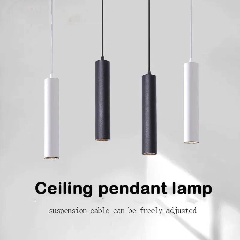 Modern Black Aluminum Cylindrical Pendant Light - Decorbites