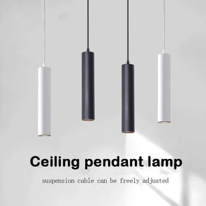 Modern Black Aluminum Cylindrical Pendant Light - Decorbites