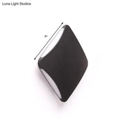 Modern black aluminum diamond light fixture porch wall sconce with matte finish and white inner surface lighting color temperature