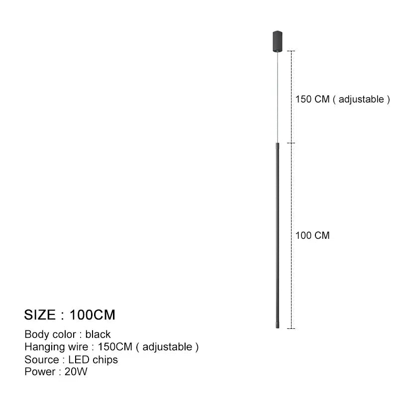 Modern Black Aluminum Linear Pendant Light - Decorbites