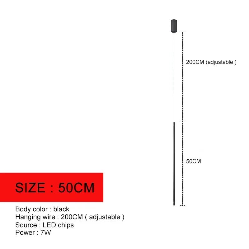 Modern Black Aluminum Linear Pendant Light - Decorbites