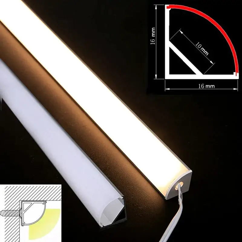 Modern black aluminum v-type led profile kitchen under cabinet light with white and bronze led strip lights by decorbites black aluminum