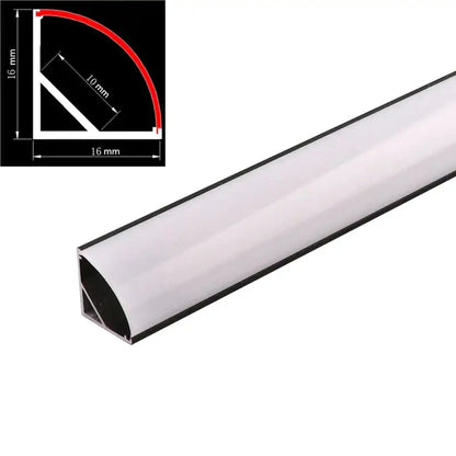 Modern black aluminum v-type led profile with white led light strip black aluminum trim 16mm width decorbites black aluminum