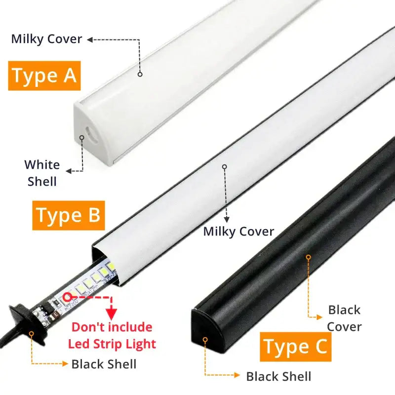 Modern black aluminum v-type led profile kitchen under cabinet light with sleek white and black led strip fixtures decorbites black aluminum