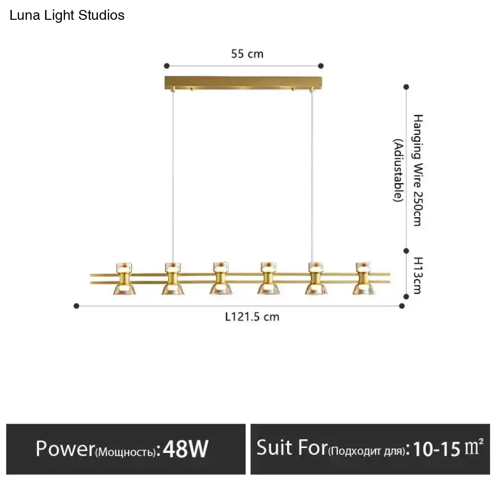 Gold-toned modern pendant light fixture with five adjustable spotlights for kitchen island led strip lamp lighting