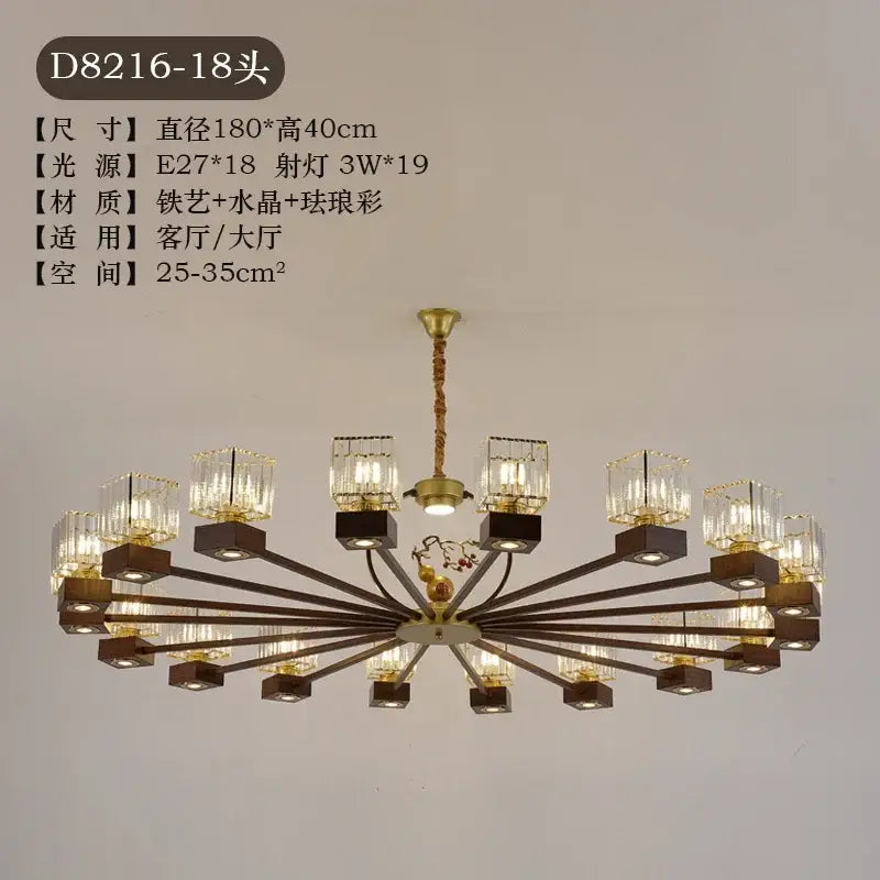 Modern black and gold crystal dining room chandelier with brass frame dark wood accents and clear glass shades decorbites crystal dining