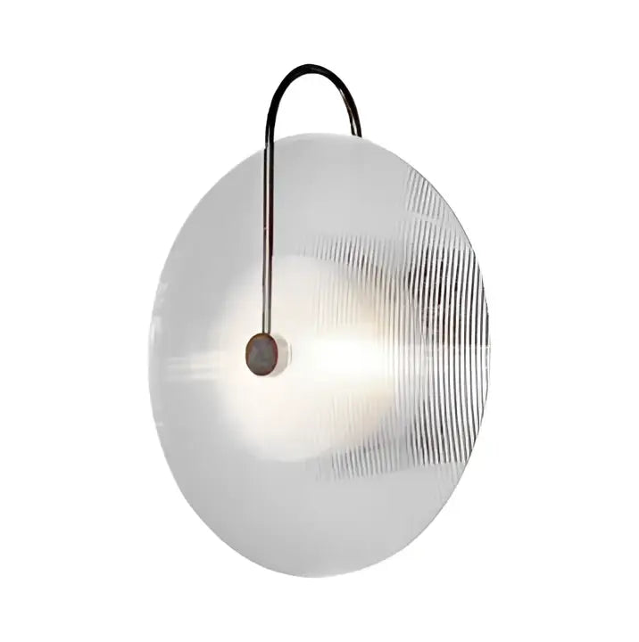 A sleek modern black wall lamp with gold glass stripe and frosted glass shade for bedroom decorbites glass stripe