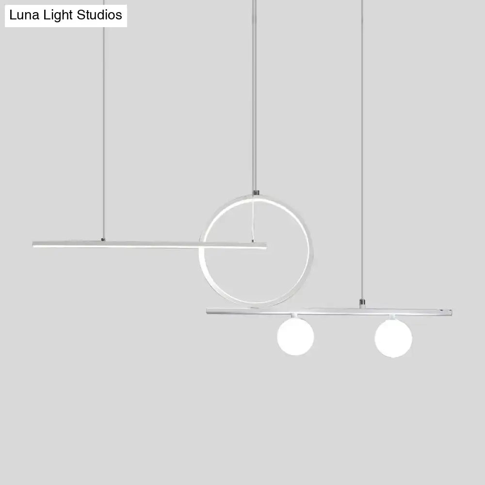 Modern minimalist DecorBites Nordic metal island lighting pendant with frosted glass shades in black white and gold finish