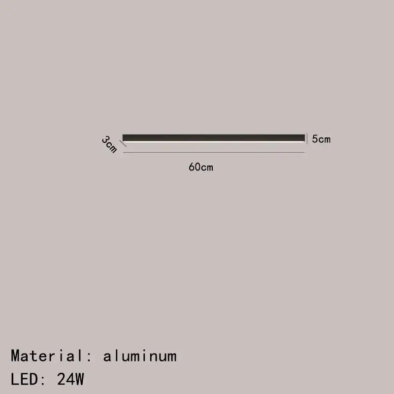 Modern black and metallic ceiling light with 60cm aluminum led strip light featuring 24w bulb for living room decorbites led ceiling