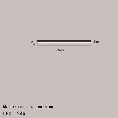 Modern black and metallic ceiling light with 60cm aluminum led strip light featuring 24w bulb for living room decorbites led ceiling