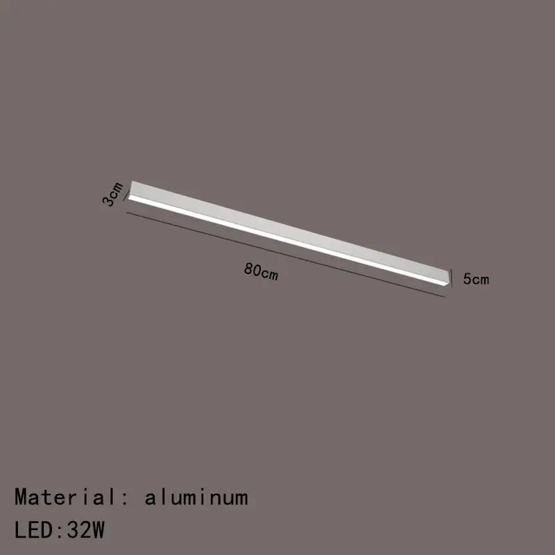Modern black and metallic decorbites led ceiling light with sleek silver aluminum 80cm strip and 32w power for living room