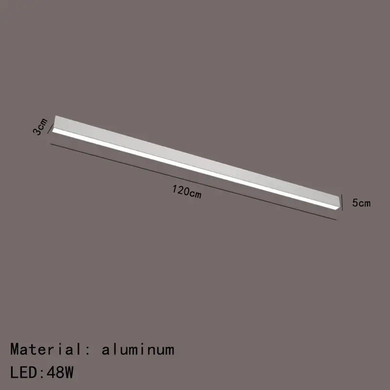 Modern black and metallic led ceiling light 120cm aluminum sleek slim profile for living room decorbites led ceiling