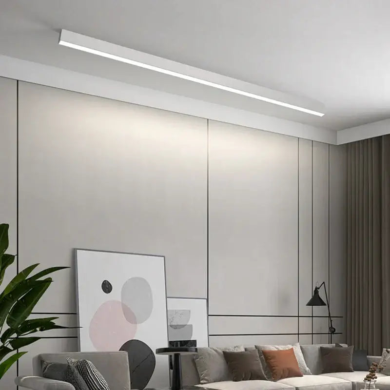 Modern black and metallic decorbites led ceiling light with white linear design for living room ceiling light decor
