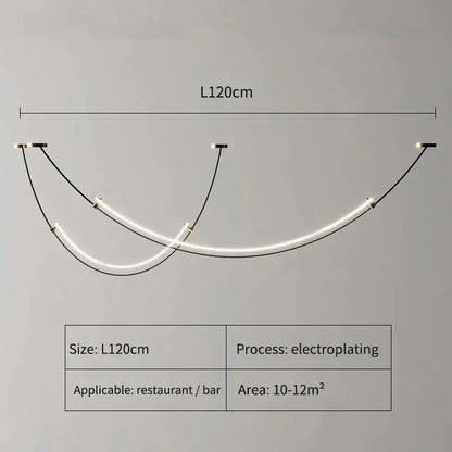 Modern black and white designer arc line dining room chandelier with three curved white led tubes and gold fixtures decorbites designer arc