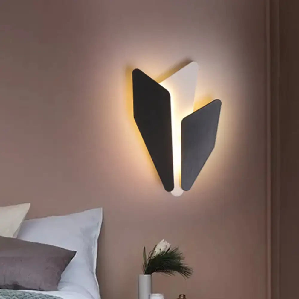 Modern black and white geometric wall light fixture with sleek minimalist design for living room wall light use