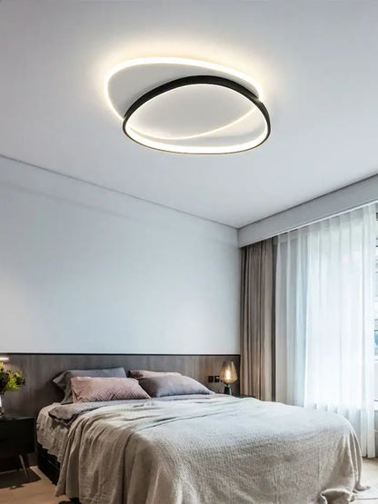 Modern black and white led ceiling lamp with sleek black ring and glowing white illumination for bedroom decorbites led ceiling