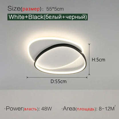 Modern black and white led ceiling lamp with sleek circular design and integrated led ring for bedroom decorbites led ceiling
