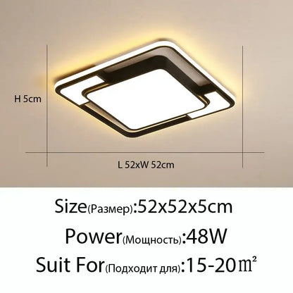 Modern black and white led ceiling lamp with sleek frame and glowing panel ideal for living room decorbites led ceiling lamps