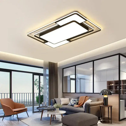 Modern black and white led ceiling lamps with sleek frame and dimmable white panels for living room decorbites led ceiling lighting