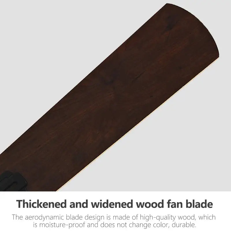 Dark brown thickened wooden fan blade with smooth finish for modern black and wood ceiling fan light chandelier