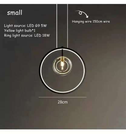 Modern black ball bubble led chandelier pendant light with central led bulb and 150cm hanging wire for dining room