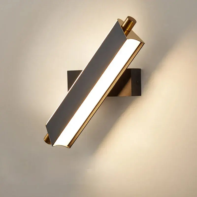 Modern black and brass decorbites adjustable led wall lamp with frosted glass diffuser and warm light for bedroom sconce decor