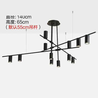 Modern black and brass minimalist dining room linear pendant light with black minimalist dining cylindrical fixtures design