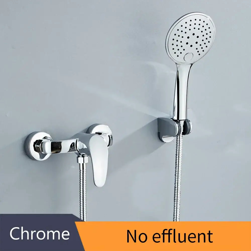 Modern black brass shower faucet set with chrome finish and detachable 3 setting handheld spray for bathroom use