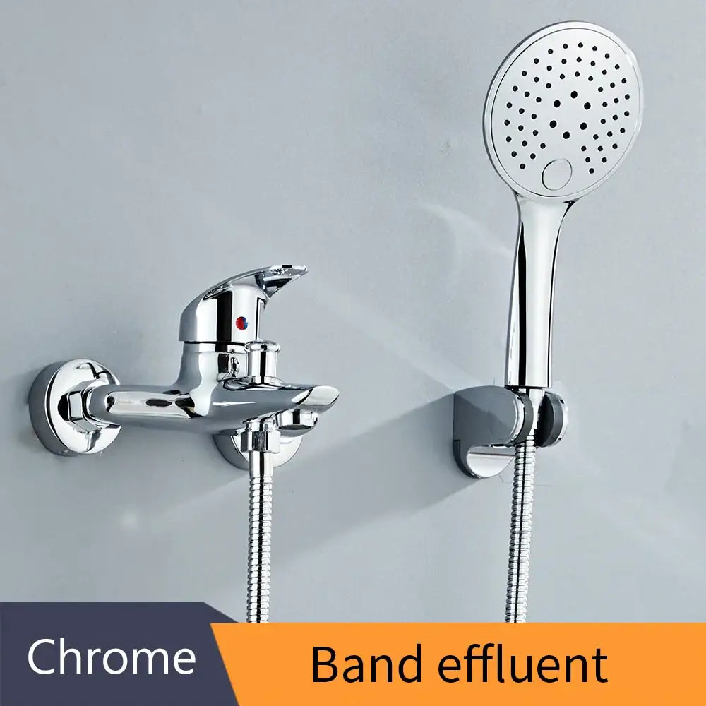 Modern black brass shower faucet set with chrome finish and sleek 3 setting handheld shower faucet for bathroom use
