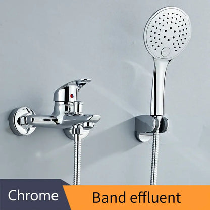 Modern black brass shower faucet set with chrome finish and sleek 3 setting handheld shower faucet for bathroom use