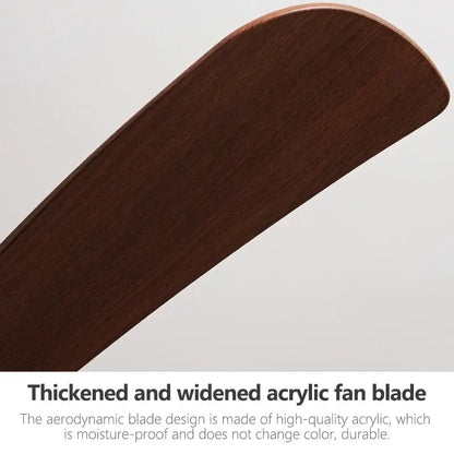 Thickened dark brown acrylic fan blade with glossy finish in decorbites black modern low profile ceiling fan for bedroom