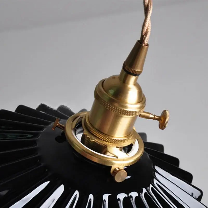 Modern black ceramic led pendant light with brass finish and black ribbed glass shade for decorbites pendant light decor