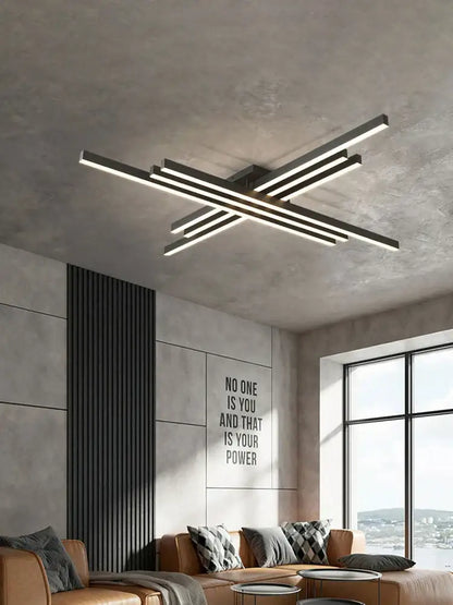 Modern black chandelier led ceiling lamp with sleek geometric design ideal for living room decorbites black chandelier ceiling lamp