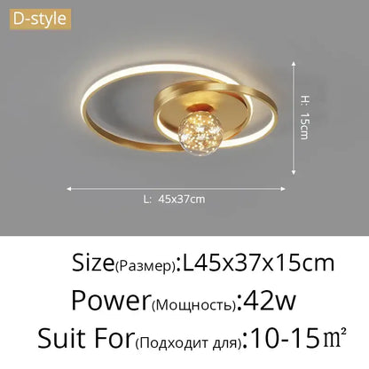 Modern black and chrome decorbites gypsophila chandelier with gold-toned concentric rings and central crystal globe light