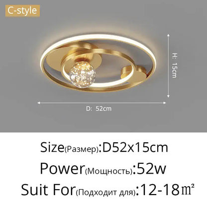 Modern black and chrome decorbites gypsophila chandelier with gold circular rings and central crystal globe for living room lighting