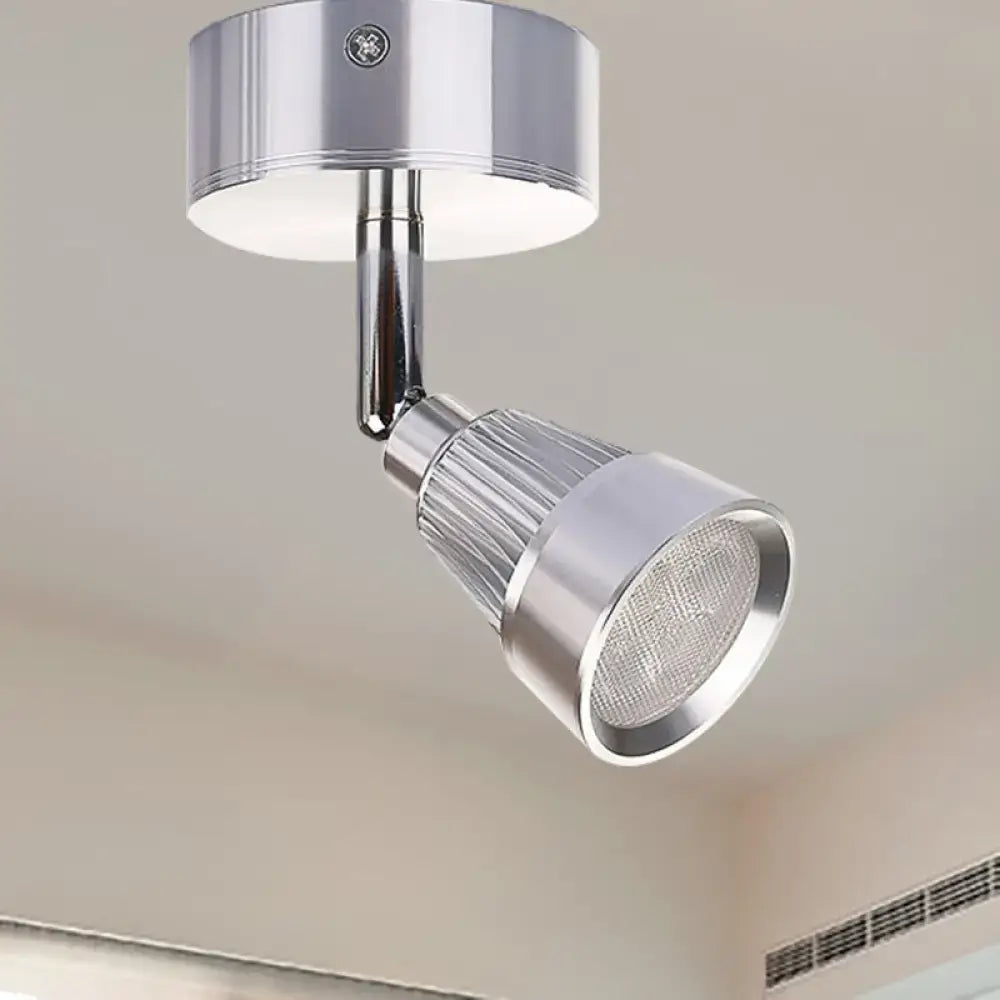 Modern black chrome smd wall light with chrome finish adjustable spotlight and frosted glass lens for bedroom use