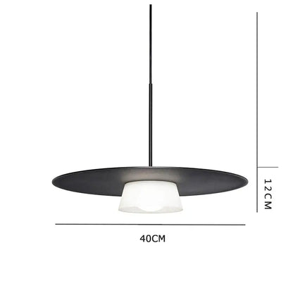 Modern black circular coffee shop pendant light with sleek metal shade and frosted glass diffuser by decorbites circular coffee