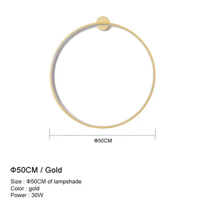 Gold circular lampshade wall lights with a 50cm diameter for modern black decorbites led wall lights bedroom lighting