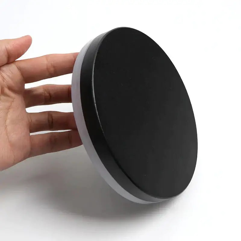 Modern black circular waterproof wall lamp with silver rim magnetic base for bedroom use three disc set