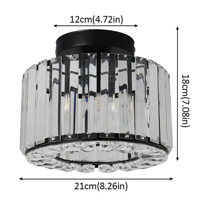 Modern black and clear crystal led ceiling light with cylindrical design for bedroom decorbites crystal led chandelier
