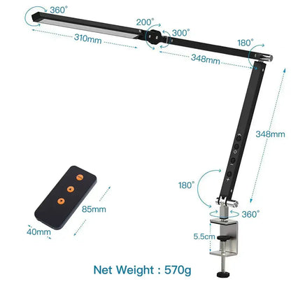 Modern black clip led desk lamp with adjustable arm and clamp base ideal for office reading and decorbites clip led use