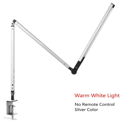 Silver adjustable desk lamp with warm white light and sleek modern design for decorbites clip led desk use