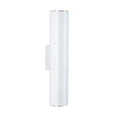 Modern black cob led wall lamp featuring a white cylindrical up down sconce with metallic accents for decorbites cob led