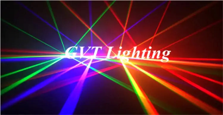 Modern black color laser light disco radium spotlights with vibrant multicolored beams for stage decor
