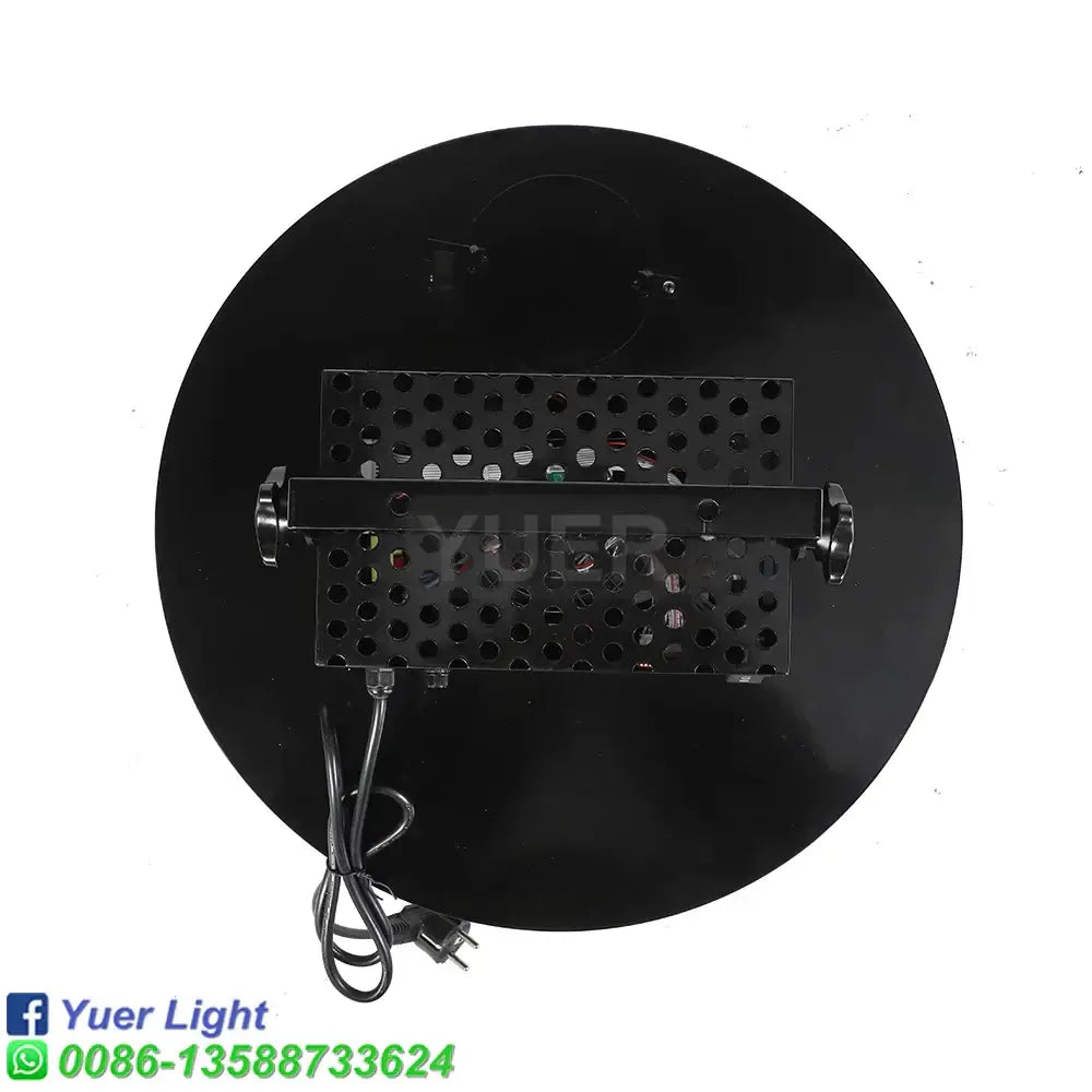 Modern black confetti streamer cannon machine with black circular led light fixture and perforated metal housing decorbites confetti streamer